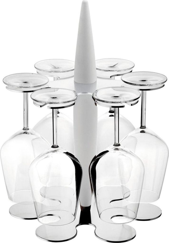 Legnoart Glashalter mit 6 Gläsern Weiß FH-1W