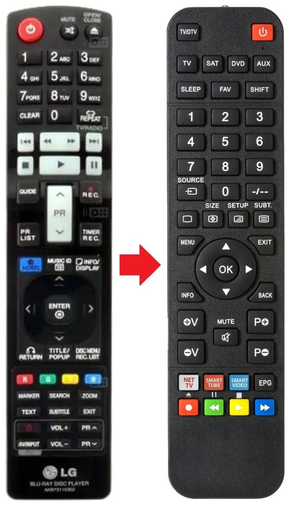 Fernbedienung passend für LG HR550 | AKB73115302 | BDC590