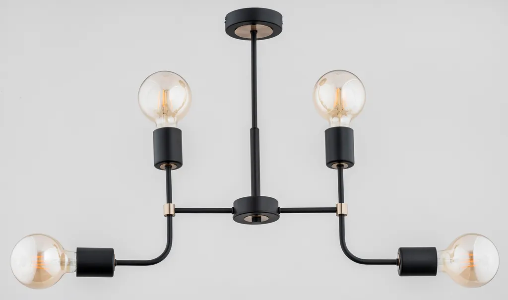 Suspension Fine TRANSFORMERS Noir Métal pour Plafond Bas Design E27 - 2