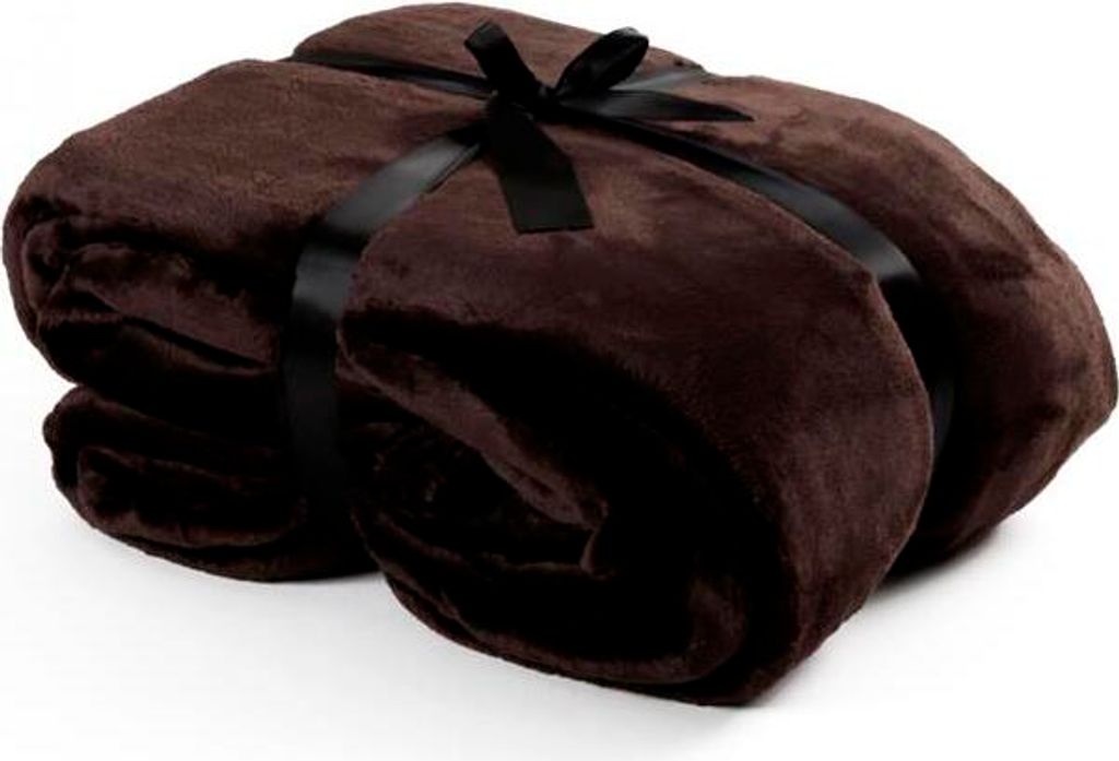 Kuscheldecke Tagesdecke Wohndecke 220 x 240 cm Flanell Decke Bettüberwurf Braun