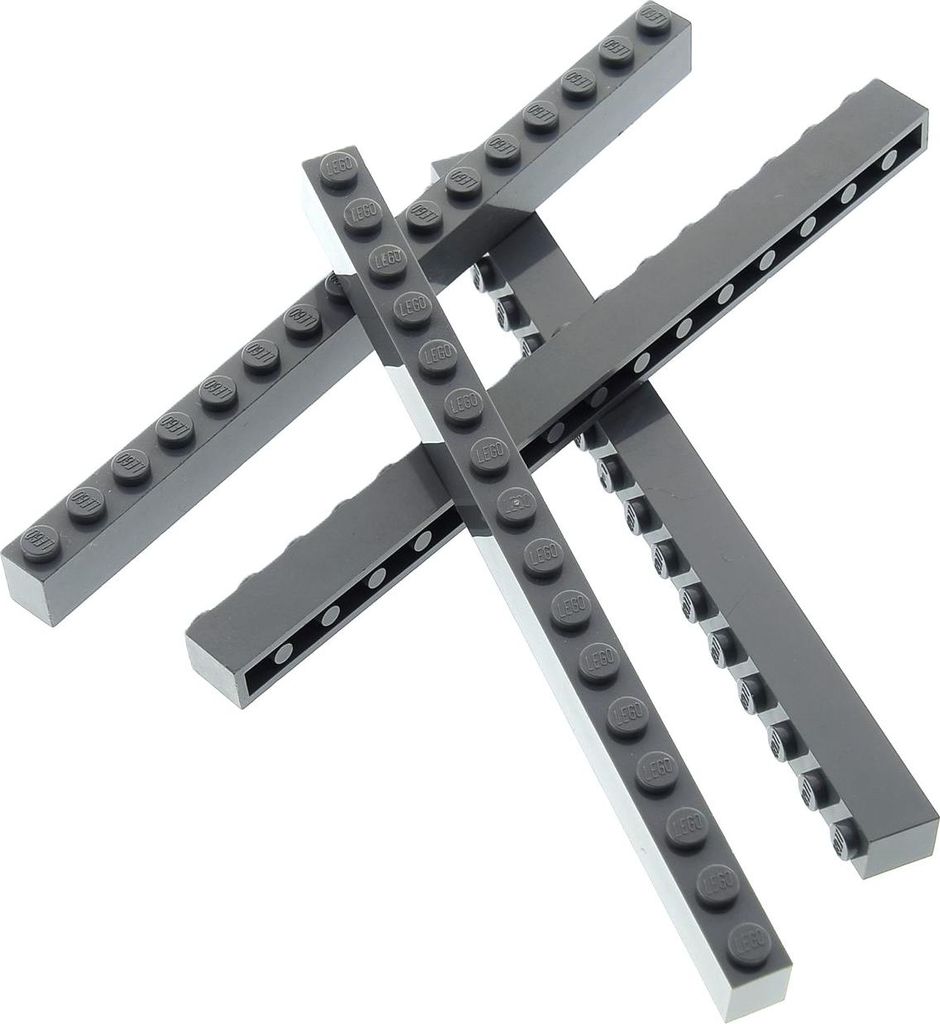 4x Lego Bau Stein 1x16x1 neu-dunkel grau SW Harry Potter 4210783 2465