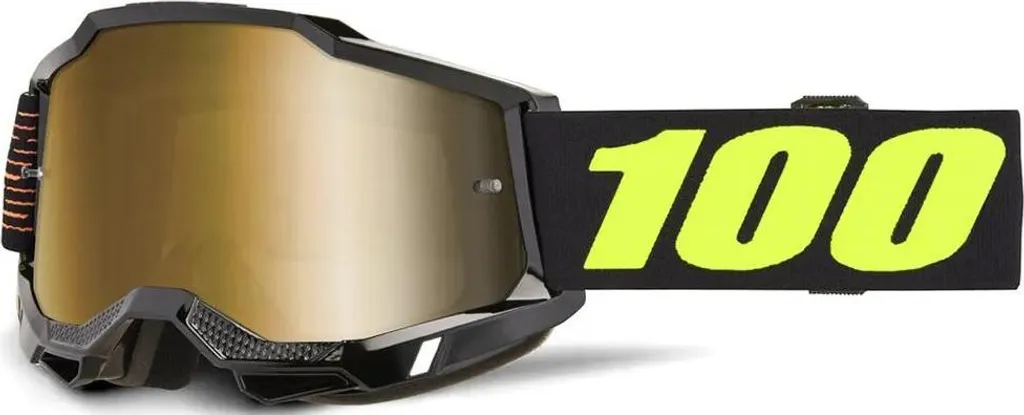 Masque Tout-Terrain 100% Accuri 2 avec Écran Miroir Doré et Noir