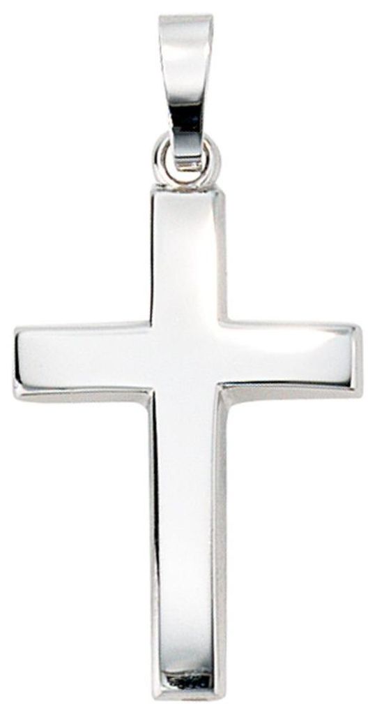 Anhänger Goldanhänger Kreuz aus 585 Weißgold schlicht Produktbild 