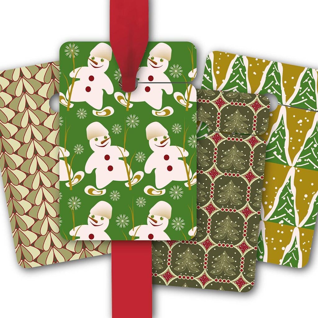 8 Geschenkanhänger mit winterlichen Motiven