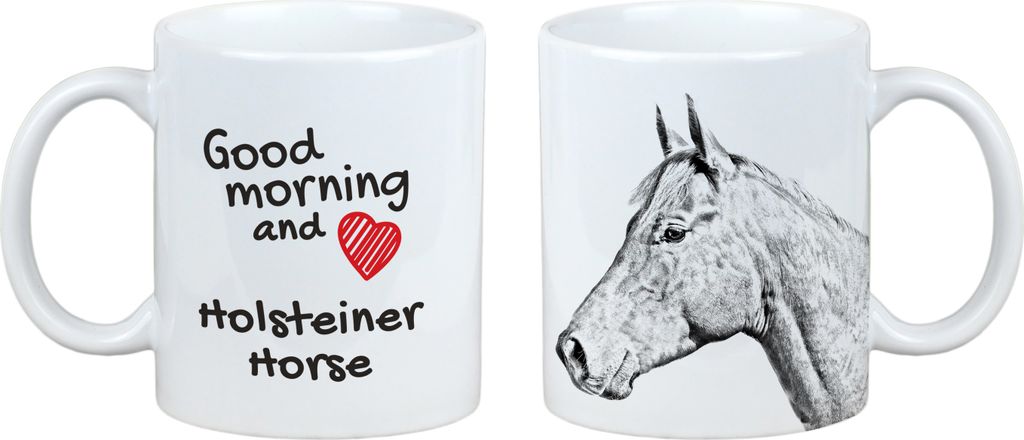 Holsteiner Pferd - Tasse mit Hund, personalisierte Tasse mit Druck, klassisches Geschenk für jeden von der Marke Art-Dog.