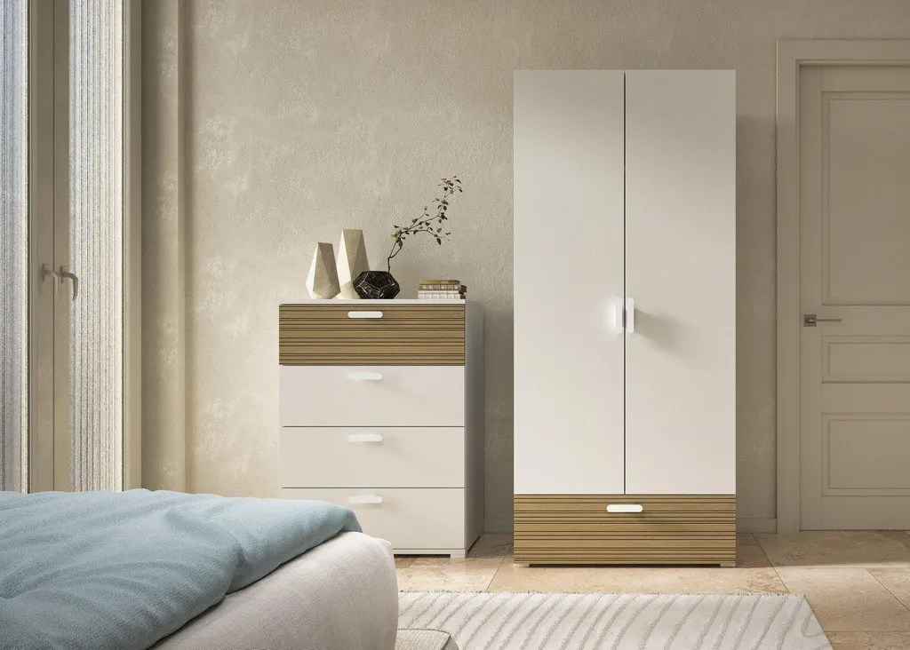 Commode de Rangement Blanche à 4 Tiroirs - Meuble de Chambre Italien - 4