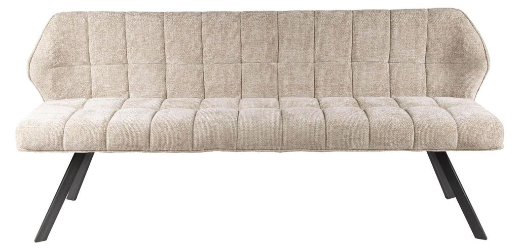 FURNLUX Esszimmercouch Raster Ecru Und Schwarz 180cm / Hauptfarbe: Beige / Abmessungen: 180 x 81 x 58 cm
