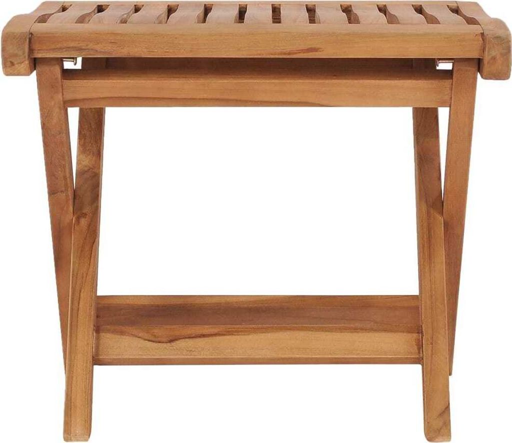 Sgabello pieghevole 46,5×49×41,5 cm in legno massiccio di Immagine del prodotto 