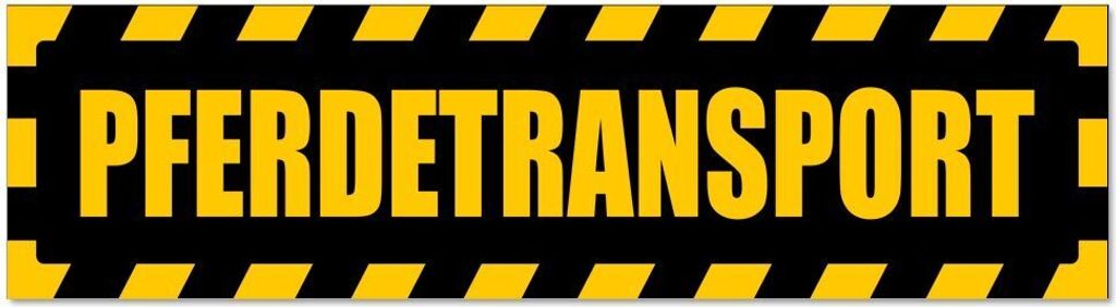 Kiwistar - Autoaufkleber - Gelb - Schwarz - 45 x 12 cm - Pferdetransport gestreift - Hinweis Aufkleber Sticker für Auto, Kfz, Fahrrad, PKW, LKW