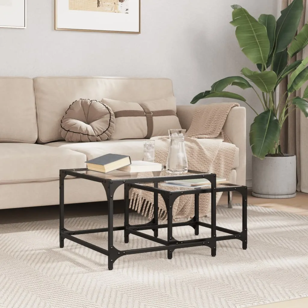 Set Tavolini Attesa Vetro Acciaio Octo6215388 | Arredo Ufficio