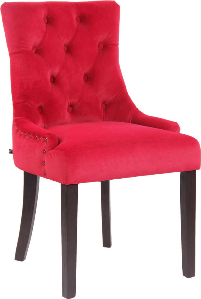 Esszimmerstuhl HILON - Samt Rot 55x58x92 cm Braun | Essstühle Esszimmerstühle Küchenstühle Wohnzimmerstühle