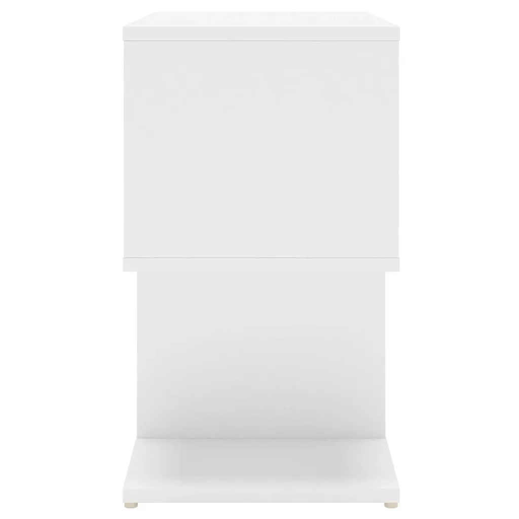 Table de chevet blanche 50 cm meuble d'appoint chambre bois composite