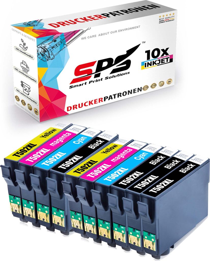 10x Tinten Epson 502XL Multipack kompatibel für Epson Workforce WF-2860 Drucker