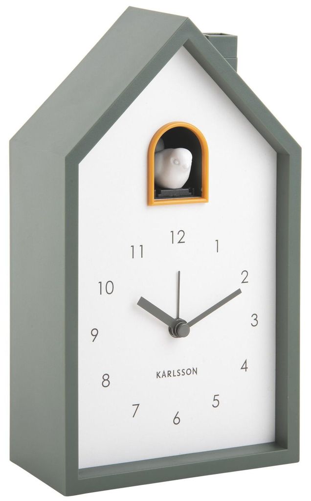 Karlsson Kuckucksuhr Wecker MODERN CUCKOO jungle green | 6x12x20 cm