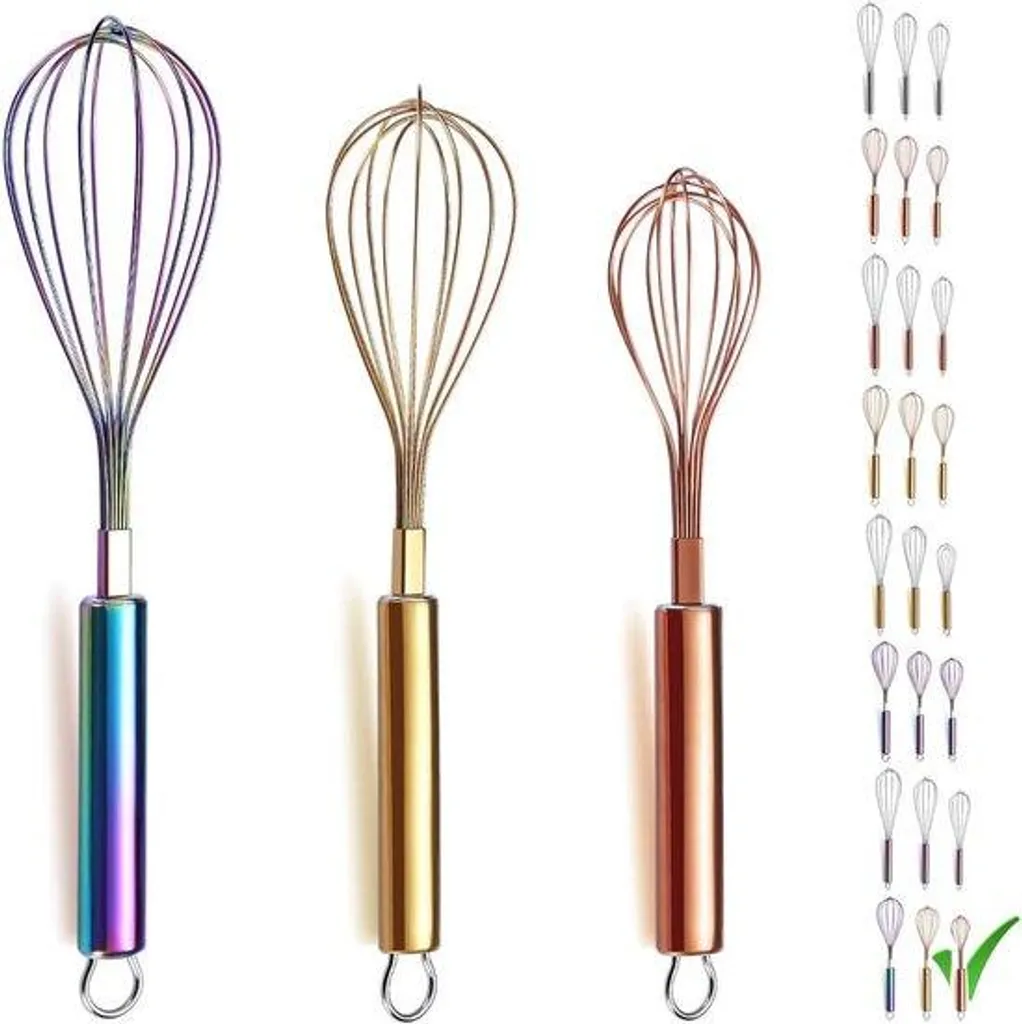 Set de 3 grattoirs en acier inoxydable 20-30 cm doré rose et iris