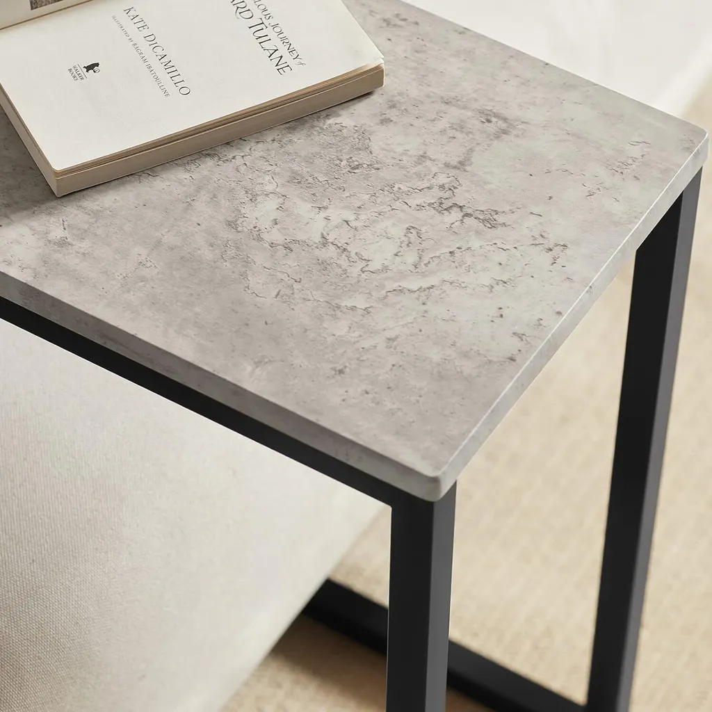 Table pour Ordinateur Portable Grise en Métal - Support Stable MDF