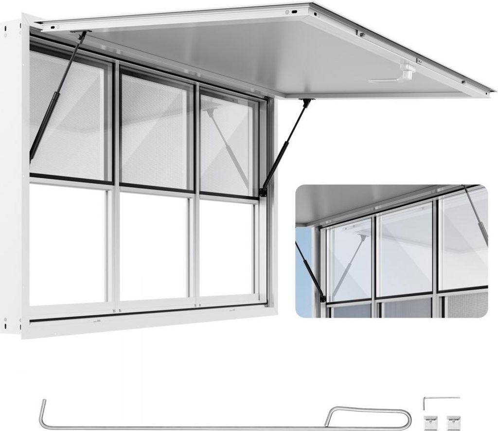 1524x915mm Imbissstand Servierfenster - Markise Imbisswagen-Servicefenster für Verkauf und Gastronomie