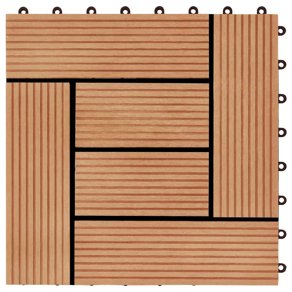 Revêtement de sol extérieur en WPC aspect bois exotique - Dalles clipsables - 5