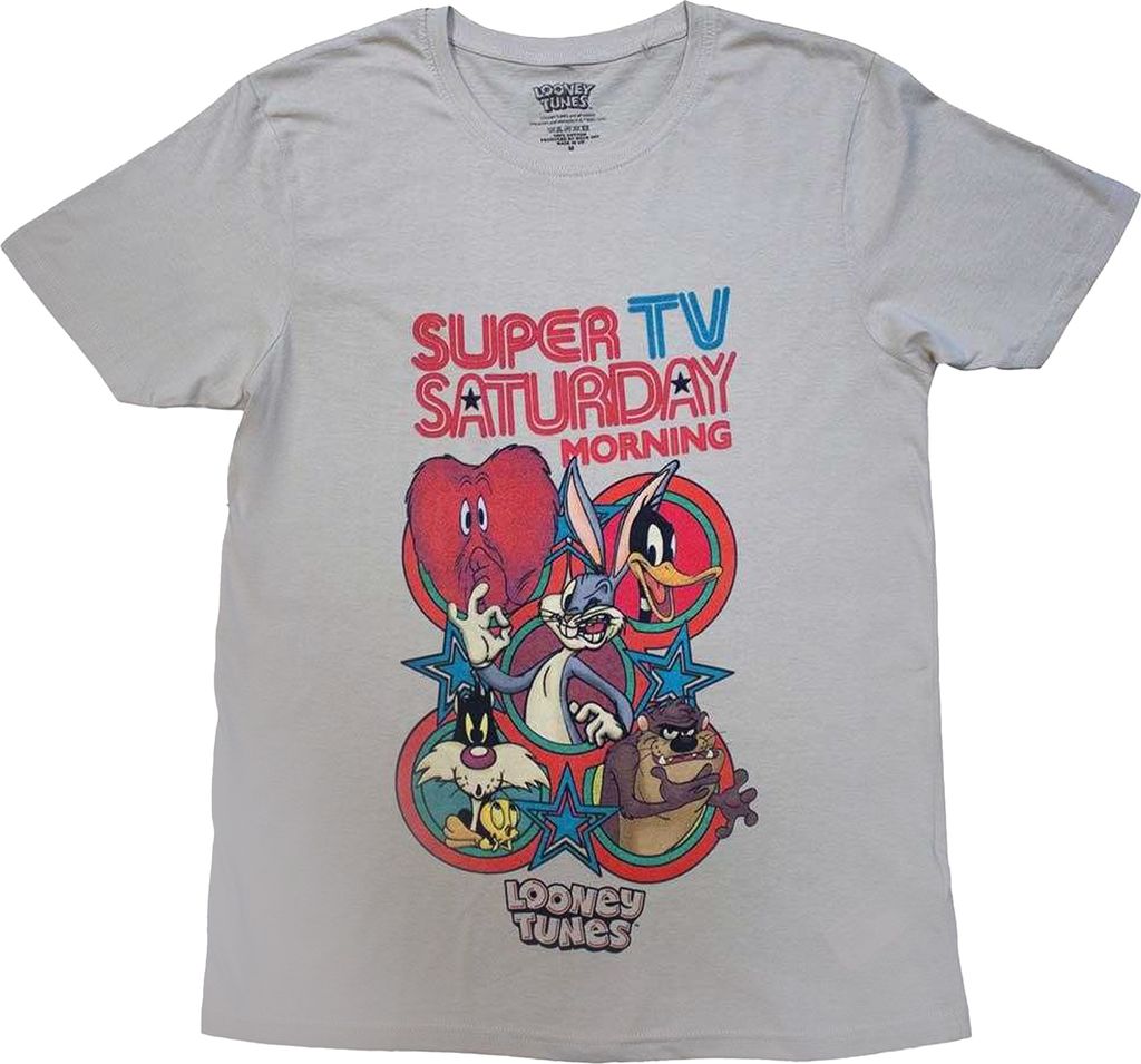Looney Tunes - "Super Saturday TV" T-Shirt für Herren/Damen Uni RO11375 (XXL) (Sand)