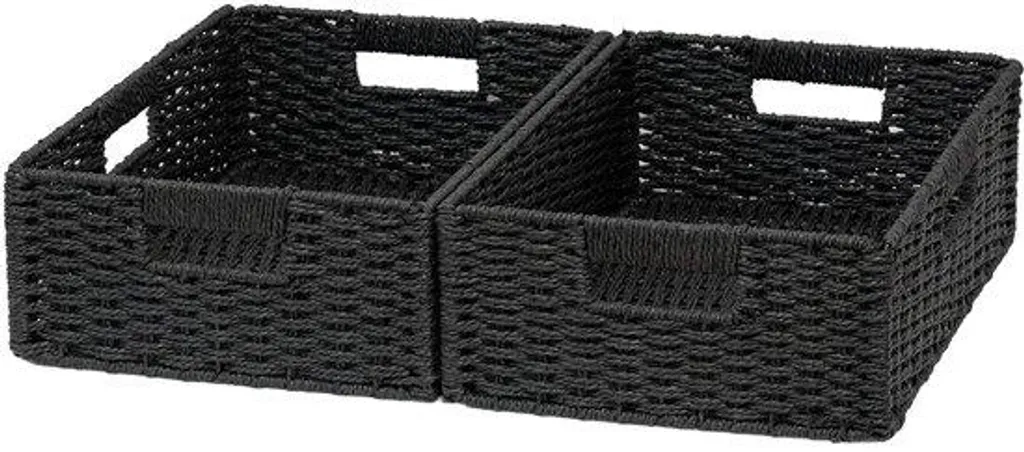 Paniers en fibres naturelles 38x26x24 cm - Set de 2 corbeilles robustes