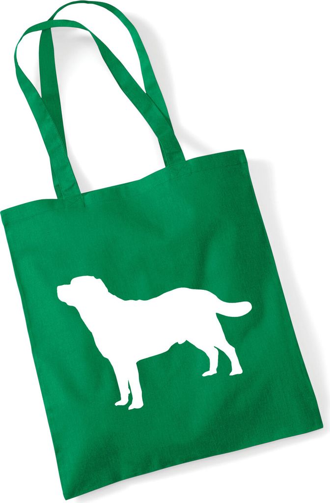 Huuraa Jutebeutel Labrador Retriever Silhouette 10 Liter Kelly Green Baumwolle Tasche Geschenkidee