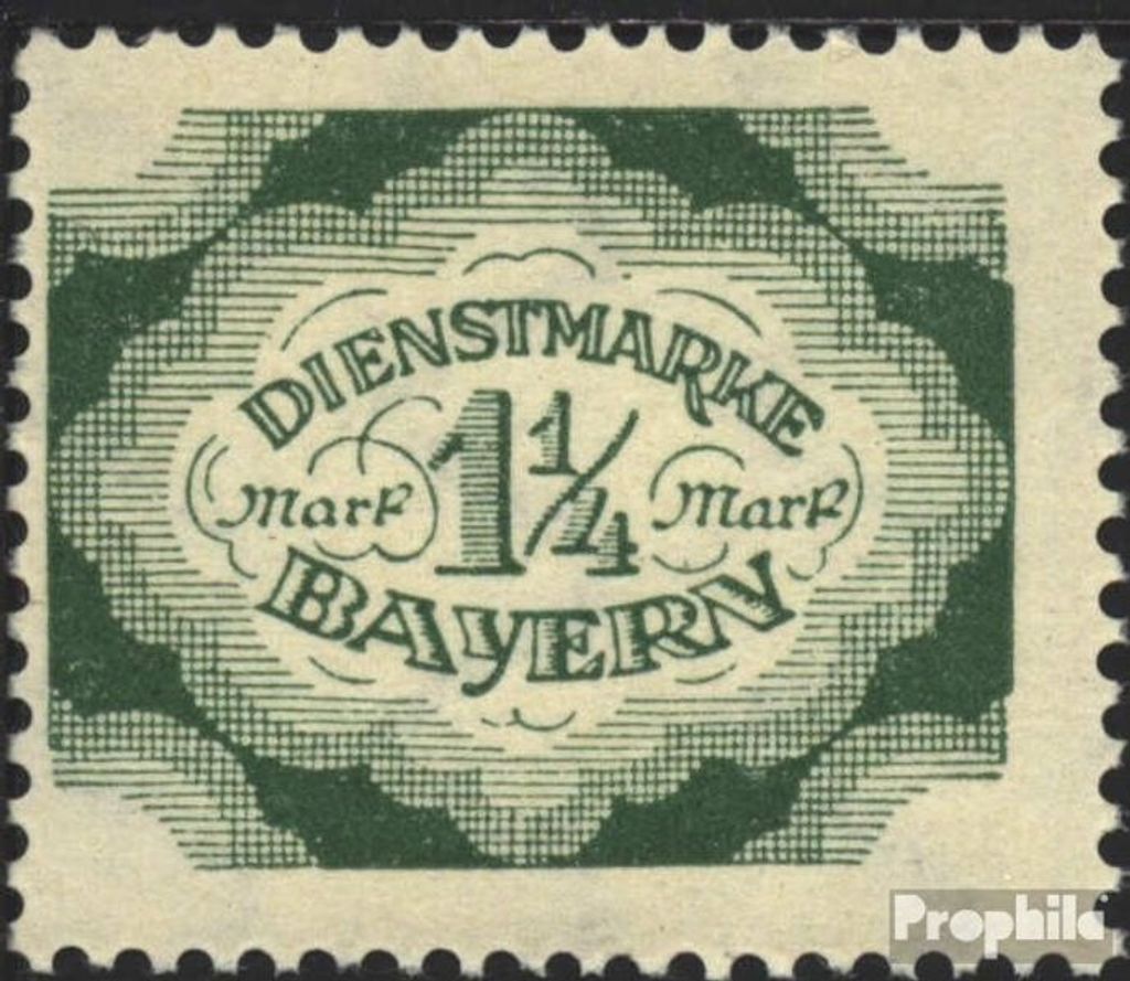 Briefmarken Bayern 1920 Mi D57 mit Falz Abschiedsserie