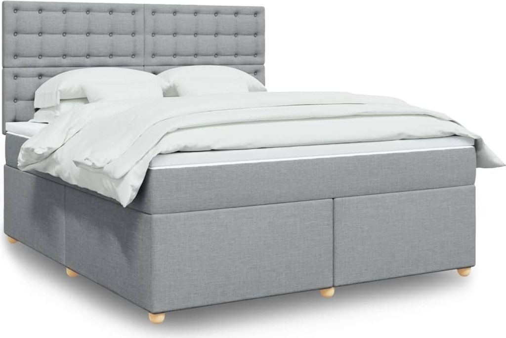 Maison Exclusive - Boxspringbett mit Matratze Hellgrau 180x200 cm Stoff