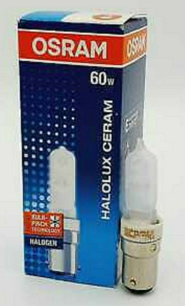 Osram Halolux Ceram-Lampe 64481 – 60W, 820 Lumen, B15d Sockel, 2900K, Dimmbar, Für Schlanke Leuchten