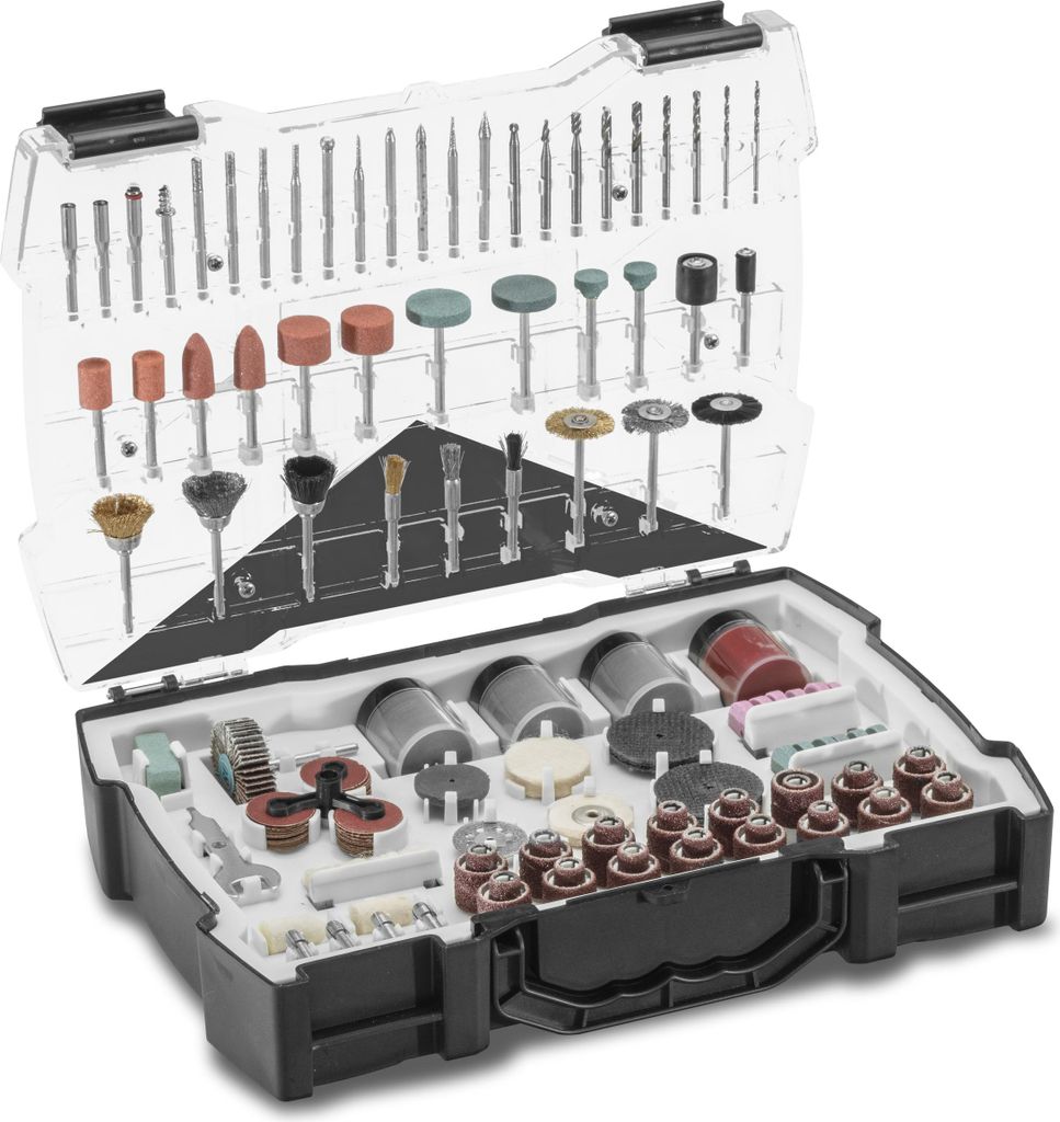 TROTEC Multifunktionswerkzeug Zubehörset 282-teilig schleifen bohren fräsen trennen gravieren reinigen polieren Gold Messing Silber Stein Porzell...