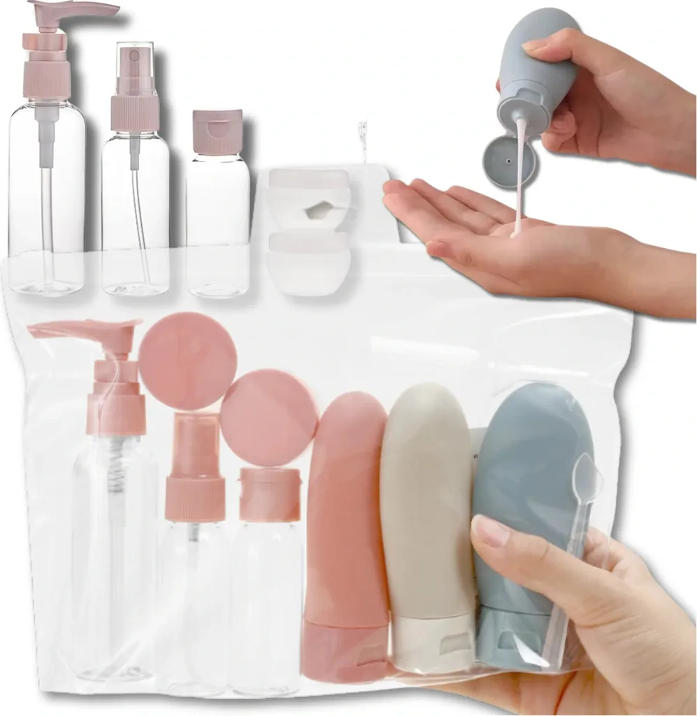 Set da Viaggio Silicone 11 Pezzi: Accessori Cosmetici Premium