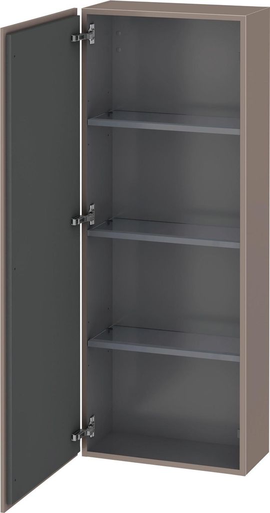 Halbhochschrank L-CUBE 500x243x1320mm Ans links basalt matt Anschlag links basalt matt