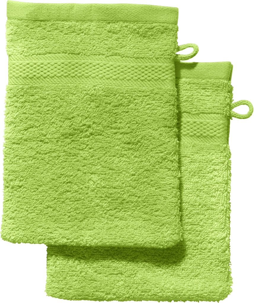 REDBEST Waschhandschuh Chicago" 2er-Pack apfelgrün 15x21 cm"