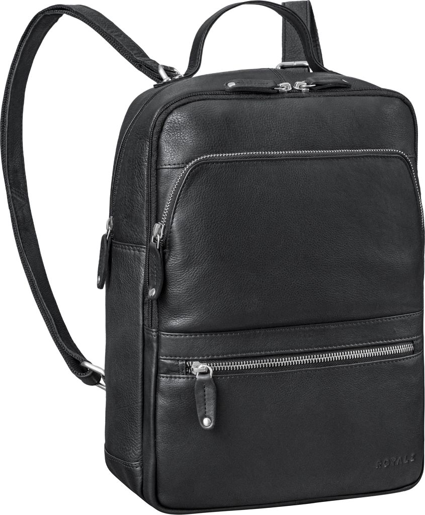 ROYALZ "Broadway" Leder Rucksack Damen Herren mittelgroß - ideal als Laptoprucksack 13 - 14.5 Zoll für Arbeit Uni Freizeit - moderner Echtleder T...