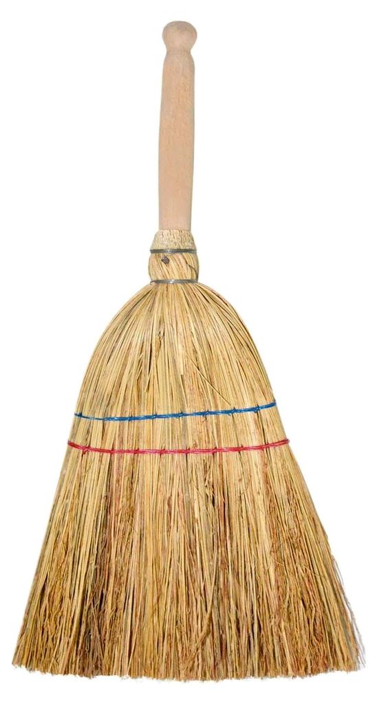 Reisigbesen Mini Aus Sorgo Strohbesen Reisstrohbesen Gartenbesen Hofbesen Für Kleine Fläche Stiel 16 cm