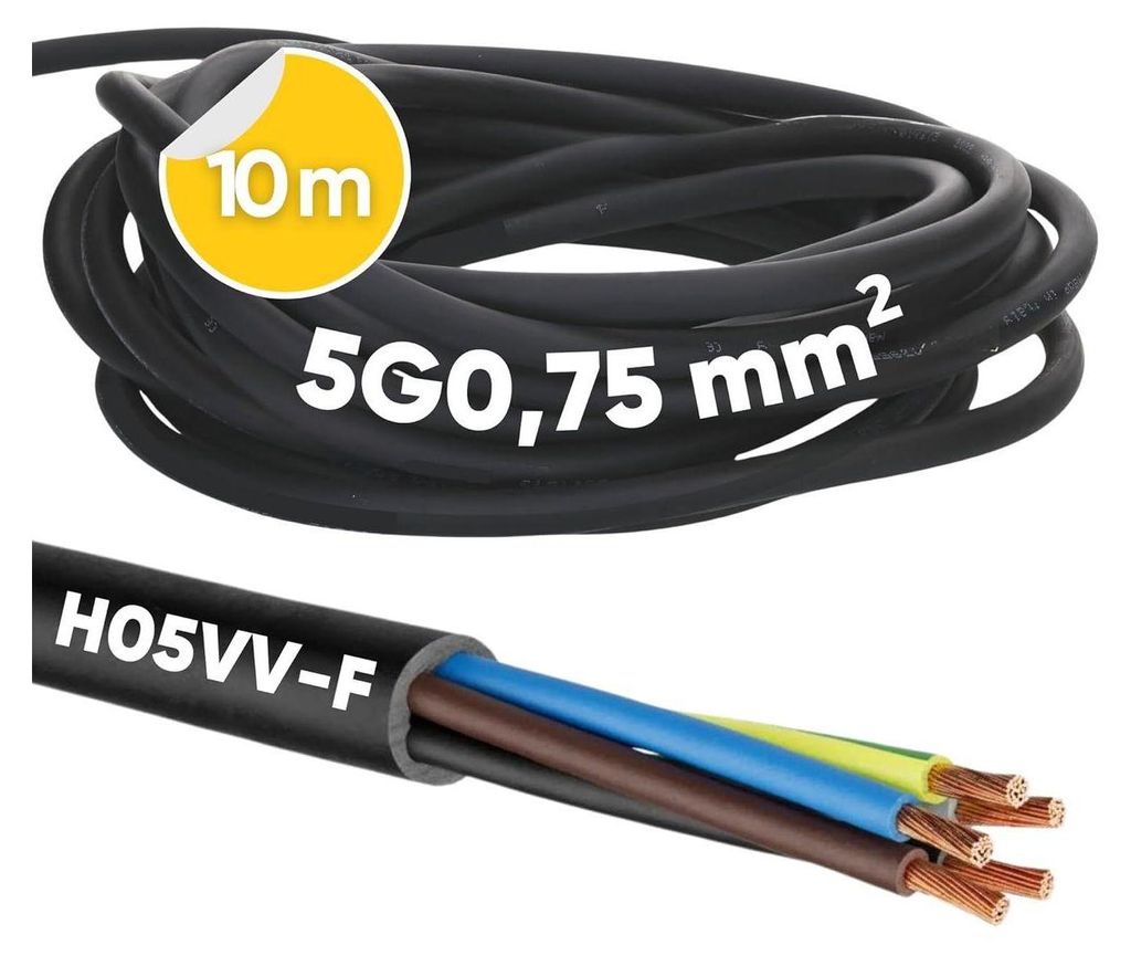10 Meter Kalitec H05VV-F Schlauchleitung 5x0,75 mm² I Produktbild 