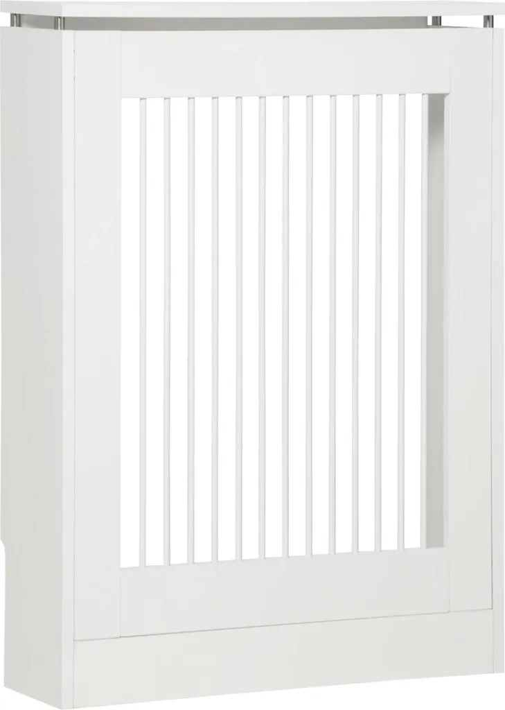 Meuble cache-radiateur en bois blanc moderne - Protection 60x18x84 cm