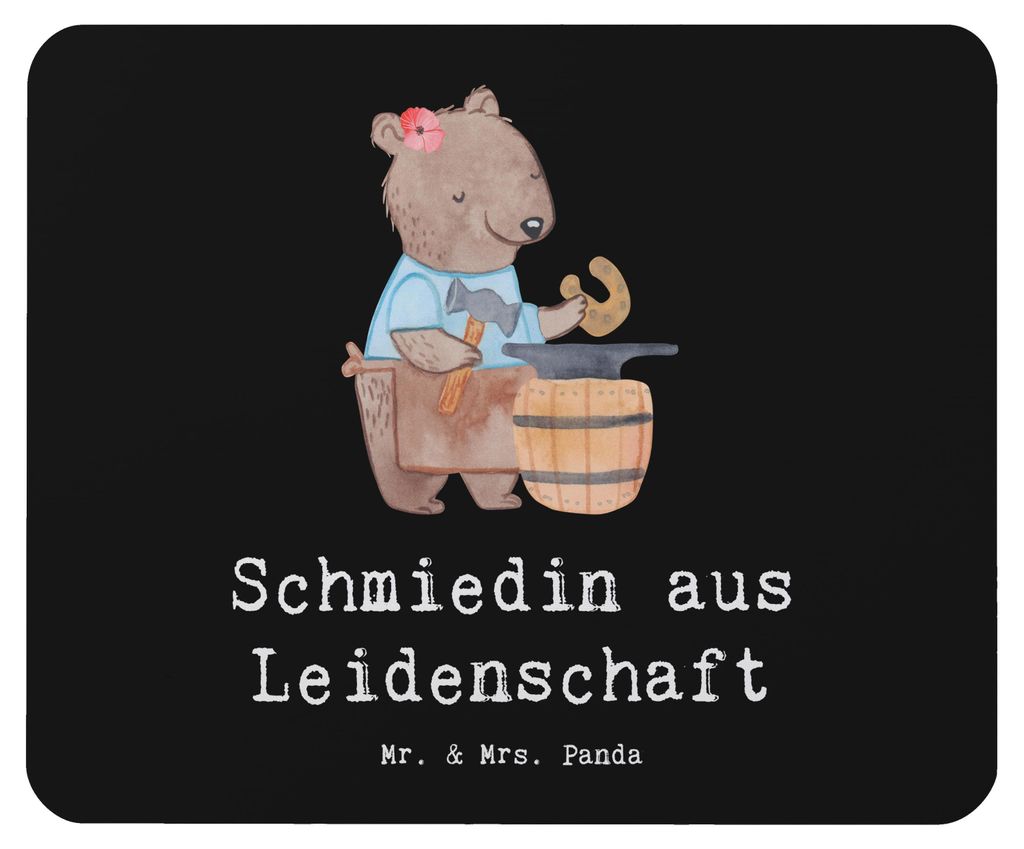 Mr. & Mrs. Panda Mousepad Schmiedin Leidenschaft - Schwarz Produktbild 