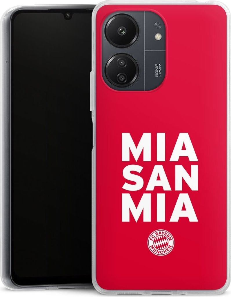 DeinDesign Handyhülle für Xiaomi Redmi 13C 4G Silikon Hülle Case Smartphone Schutzhülle FC Bayern München FCB Mia San Mia