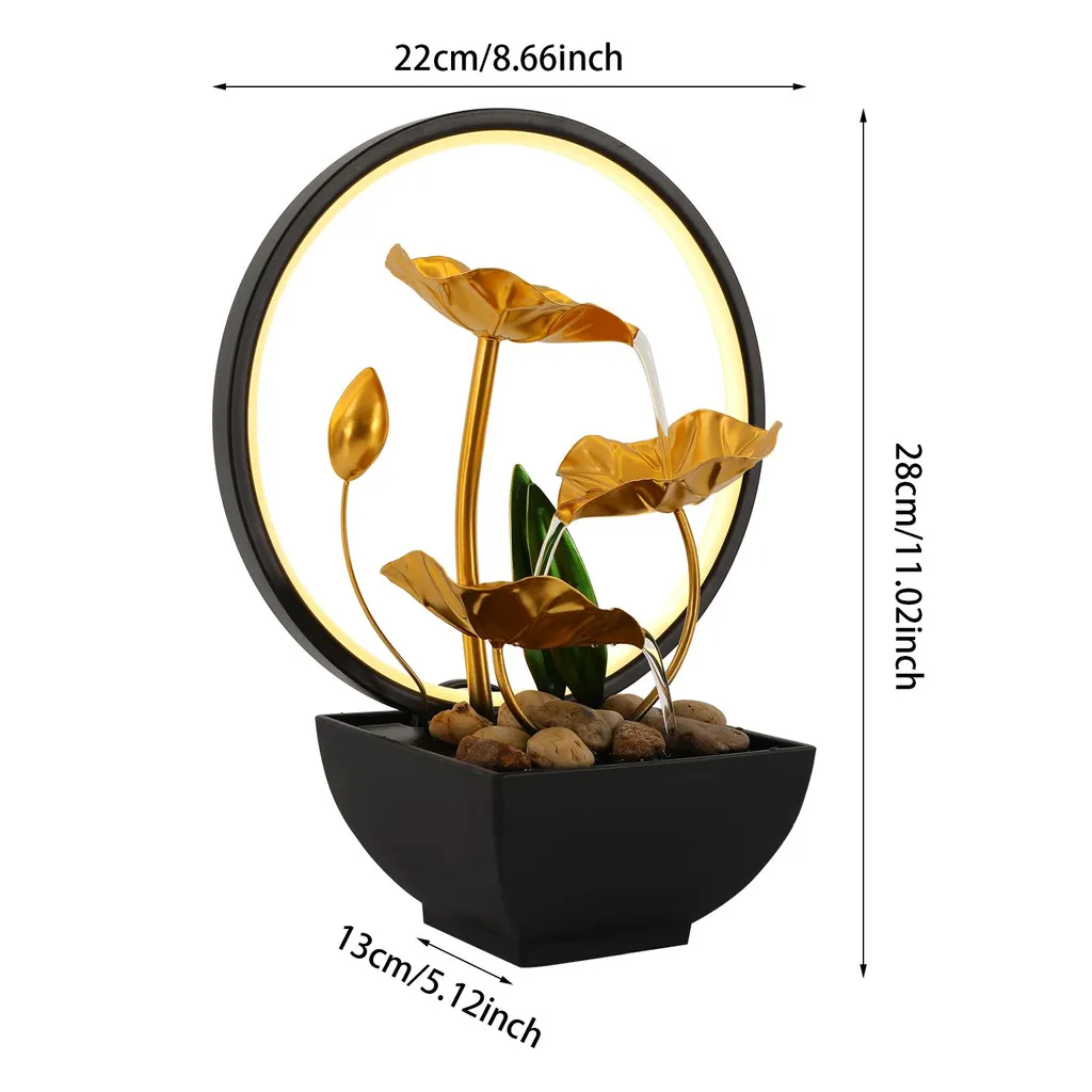Fontaine de table décorative d'intérieur Zen, modèle compact Noir Mat