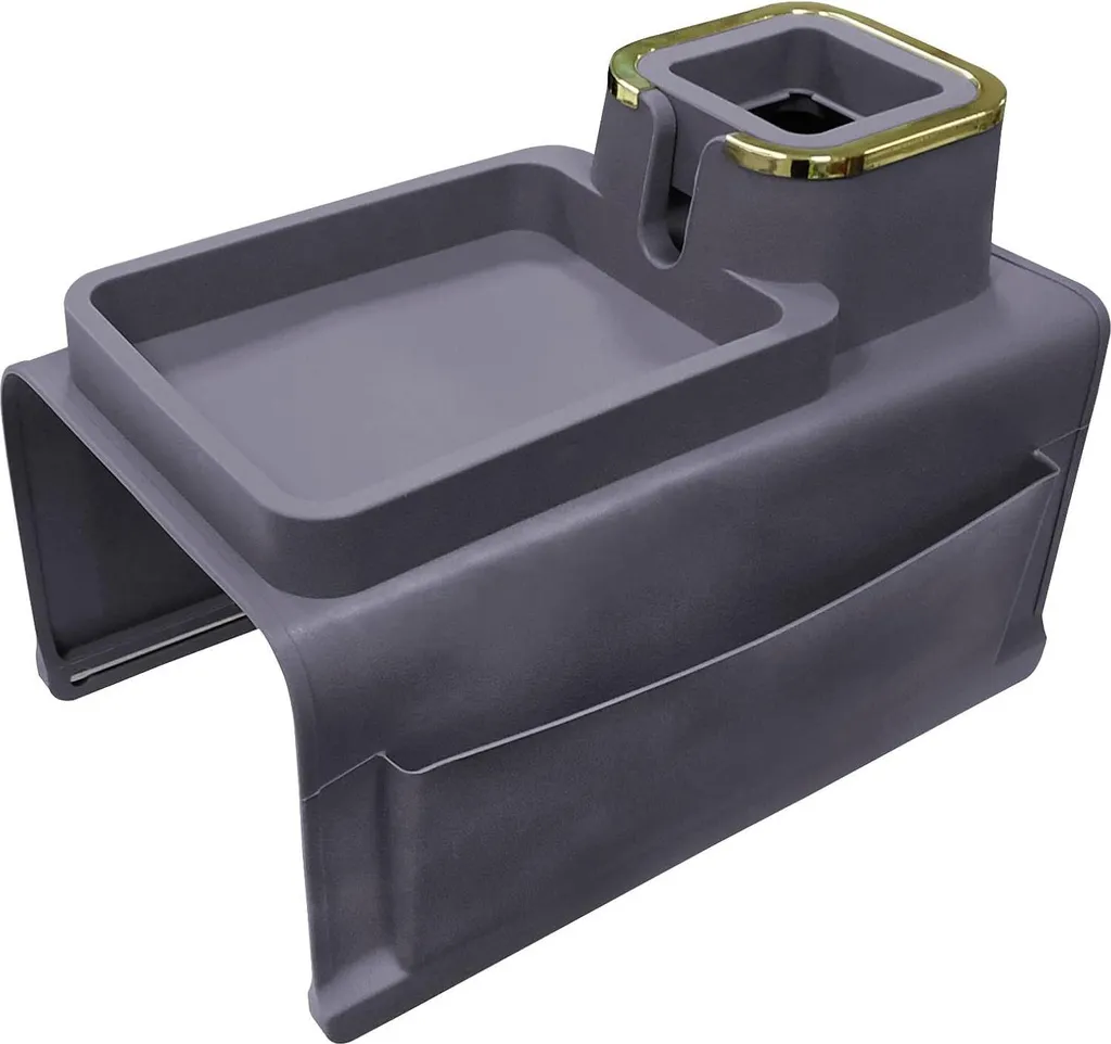 Organiseur d'Accoudoir de Canapé Flexible avec Plateau de Verre Gris