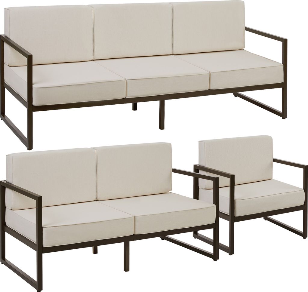 tectake Garten-Loungeset Comosa für 6 Personen, XXL-Polsterung