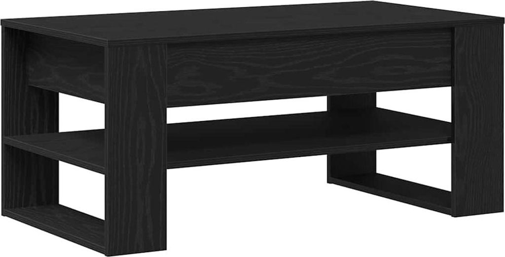 vidaXL Salontafel, zwart, eikenlook, 102 x 55 x 45 cm, Productafbeelding 