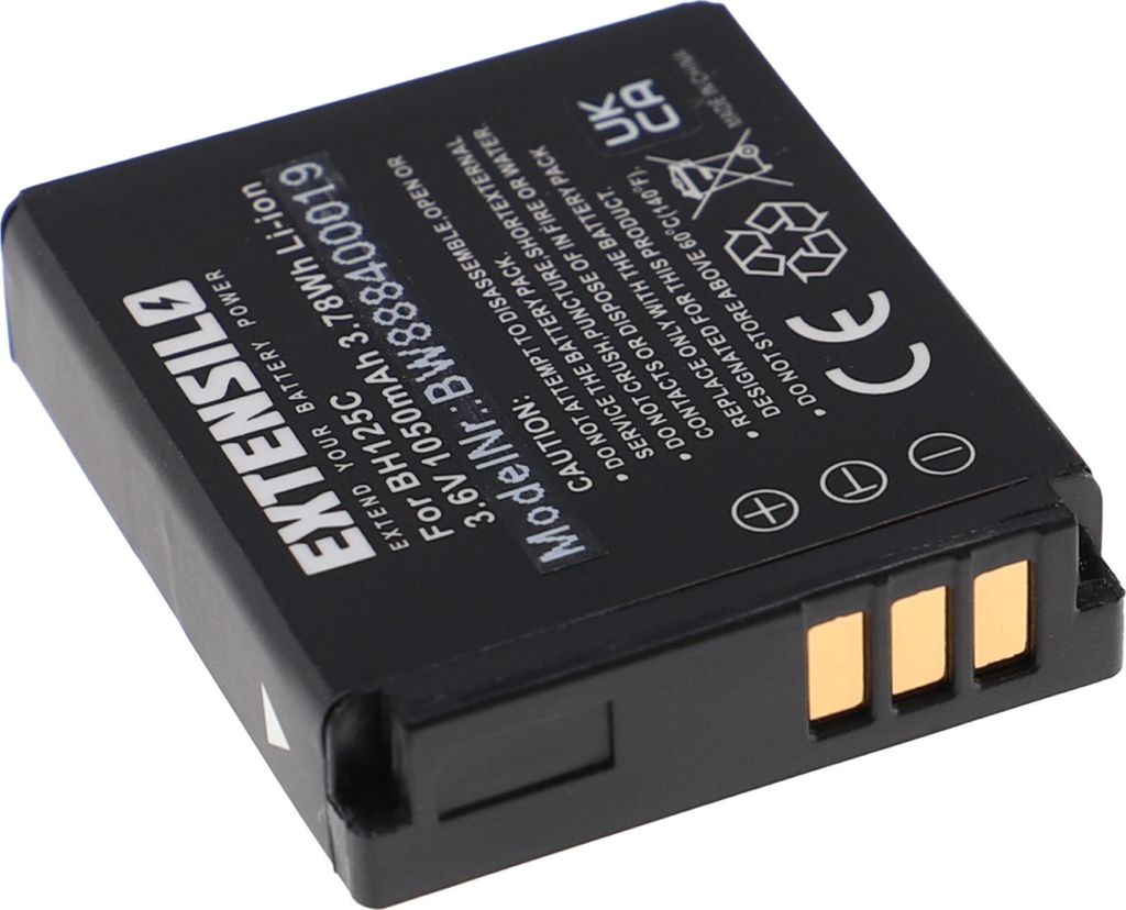 EXTENSILO 2x Akku Ersatz für Samsung IA-BH125C für Tragbare Mini-Kamera (1050 mAh, 3,6 V, Li-Ion)