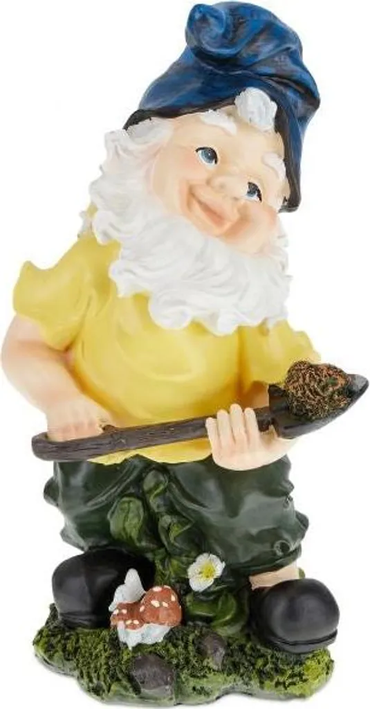 Statue de nain de jardin avec pelle : figurine décorative de 30 cm