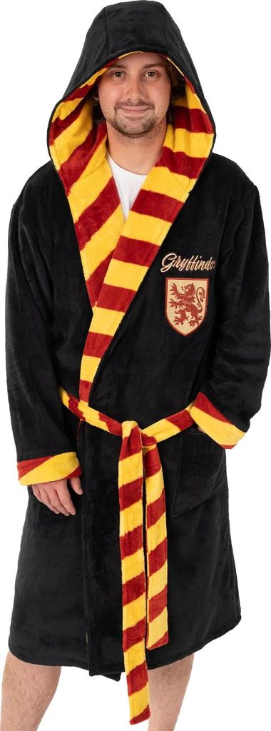 Harry Potter - "Gryffindor" Morgenmantel für Herren/Damen Uni, mit Kapuze NS9086 (XXL) (Schwarz)