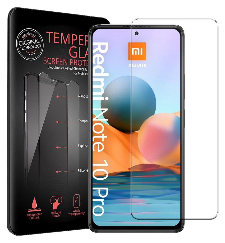 2x Schutzfolie für Xiaomi Redmi Note 10 Pro Handyfolie Panzer Schutz Glas Folie Displayschutz
