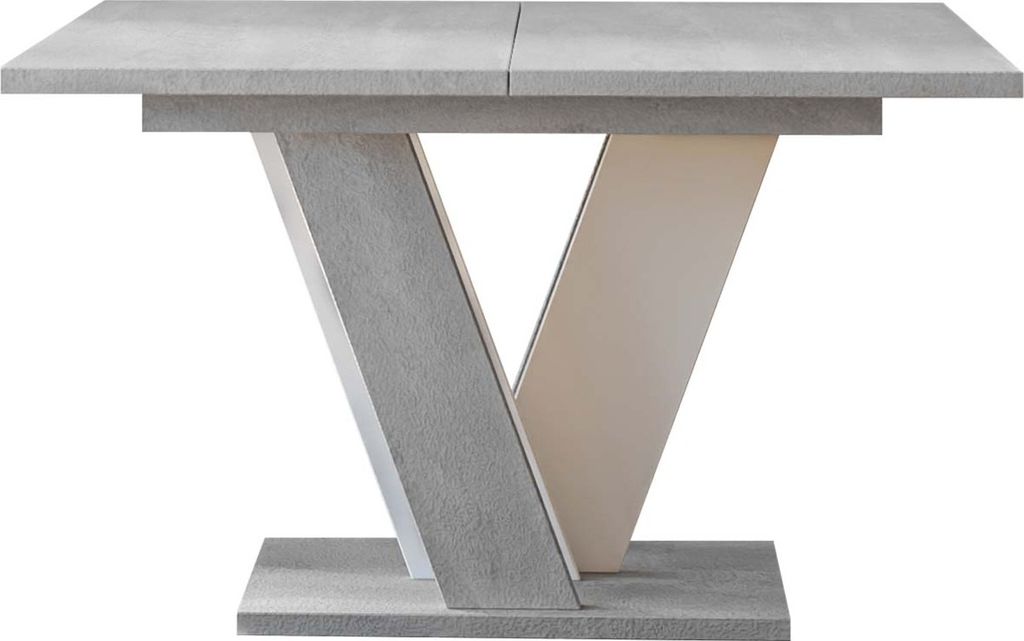 MIRJAN24 Esstisch Viney, Ausziehbarer Tisch, Einlegeplatte befindet sich unter der Tischplatte, 120-160x90x75 cm (Farbe: K350 / Weiß)