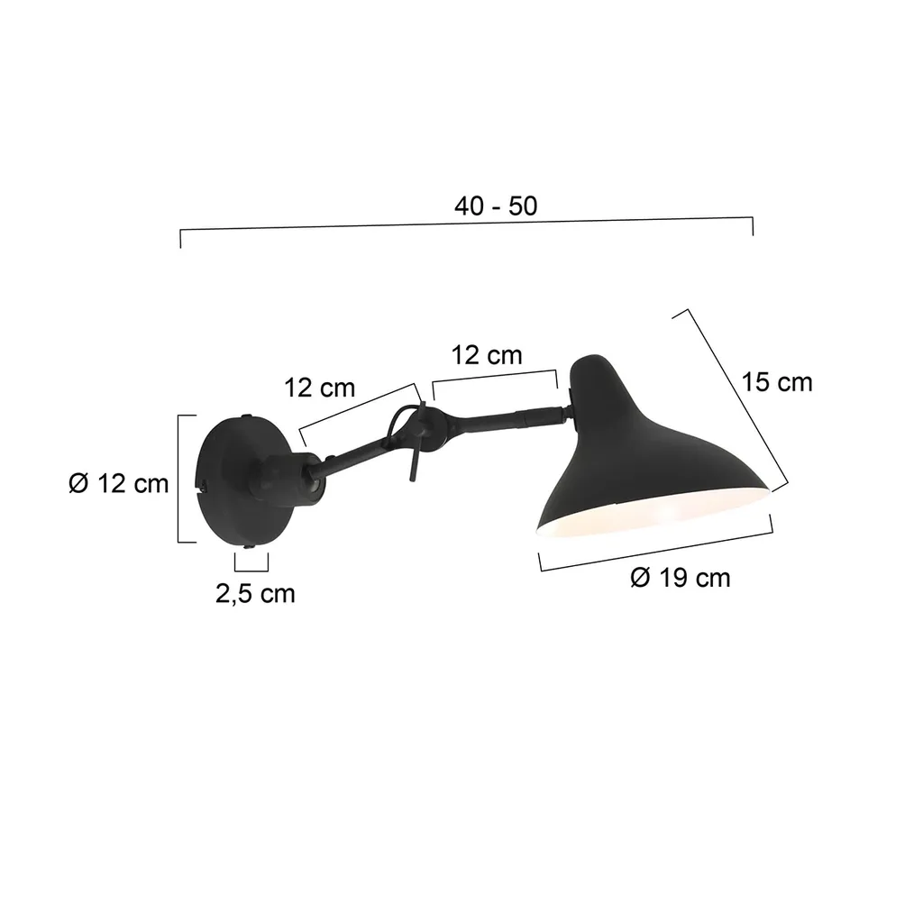 Applique murale Kasket E27 noire : la solution d'éclairage orientable - 6
