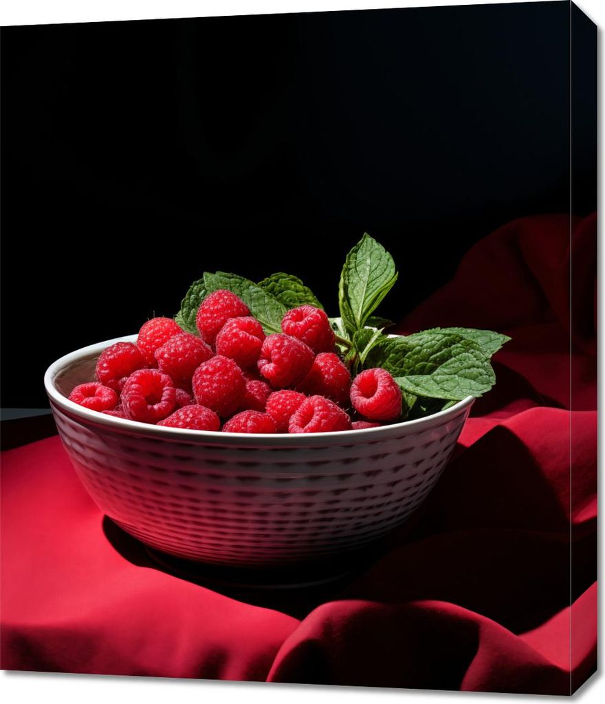 Bild 60x70cm Himbeerschale