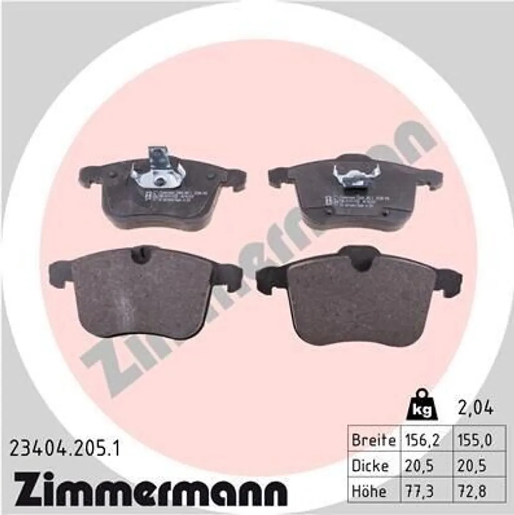 Plaquettes de frein haute performance Zimmermann pour Opel Vectra C